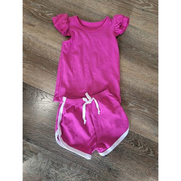 Baby Girl Purple Summer Shorts and Shirt Outfit Jogger size‎ 2t #7 - Picture 1 of 3